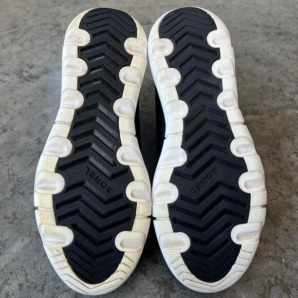 Sorel Explorer II High Top Lace-up Sneaker Boots Black White Women's 10 - Picture 6 of 8